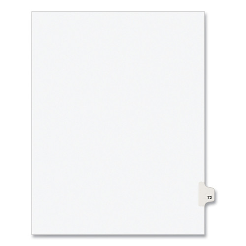 Avery 01072 Preprinted Legal Exhibit Side Tab Index Dividers, Avery Style, 10-Tab, 72, 11 X 8.5, White, 25/pack, (1072) image number 0