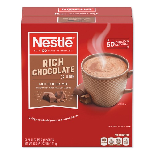 Cleaning and Janitorial Accessories | Nestle 12098978 0.71 oz. Rich Chocolate Hot Cocoa Mix (300-Piece) image number 0