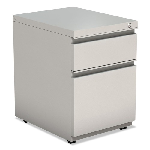 New Arrivals | Alera ALEPBBFLG 14.96 in. x 19.29 in. x 21.65 in. 2-Drawer Metal Pedestal Box File with Full Length Pull - Light Gray image number 0