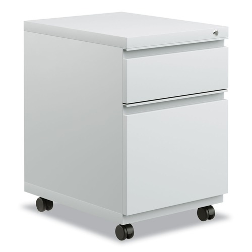 New Arrivals | Alera ALEPBBFLG 14.96 in. x 19.29 in. x 21.65 in. 2-Drawer Metal Pedestal Box File with Full Length Pull - Light Gray image number 0