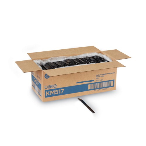 Cutlery | Dixie KM517 Heavy Mediumweight Plastic Knives - Black (1000/Carton) image number 0