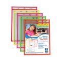 C-Line 40810 Reusable 9 in. x 12 in. Dry Erase Pockets - Assorted Neon Colors (10/Pack) image number 1