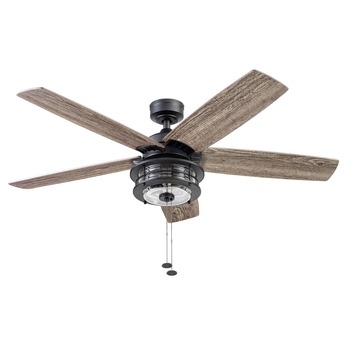 PRODUCTS | Honeywell 52 in. Foxhaven Farmhouse Indoor Outdoor Ceiling Fan with Light - Matte Black