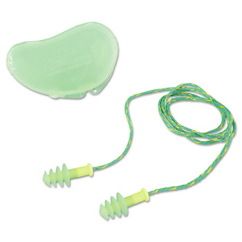 Howard Leight by Honeywell FUS30S-HP 100-Pair Corded Fusion Multiple-Use Earplug - Small, Green/Yellow
