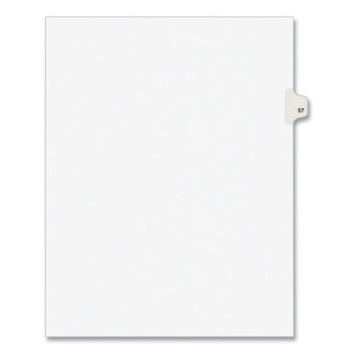 test | Avery 01057 11 in. x 8.5 in. 10-Tab 57 Tab Titles Preprinted Legal Exhibit Side Tab Avery Style Index Dividers - White (25-Piece/Pack) image number 0