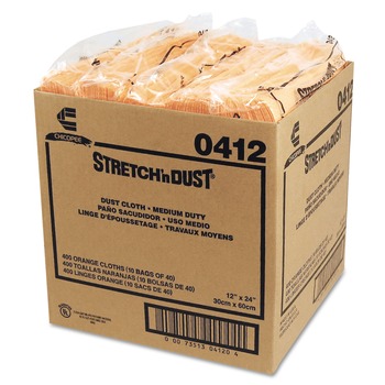 Chix 0412 Stretch N' Dust 12 in. x 24 in. Dusty Dust Cloth - Medium, Yellow/Orange (40-Piece/Pack, 10 Packs/Carton)