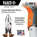 Klein Tools 2139NEEINS 9 in. New England Nose Insulated Side Cutter Pliers with Knurled Jaws image number 1