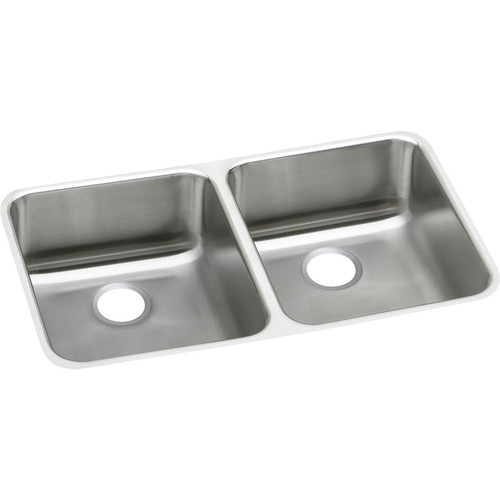 Elkay ELUH3118 Lustertone 30-3/4 in. x 18-1/2 in. x 7-7/8 in., Equal Double Bowl Undermount Sink (Stainless Steel) image number 0