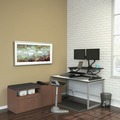 Office Desks & Workstations | Alera ALETT6030WG Reversible 59-3/8 in. x 29-1/2 in. Rectangular Laminate Table Top - White/Gray image number 4