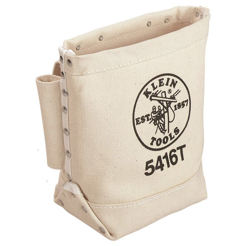 Cases and Bags | Klein Tools 5416T No. 4 Canvas 5 x 10 x 9 in. Bull Pin and Bolt Pouch with Tunnel Connection image number 0