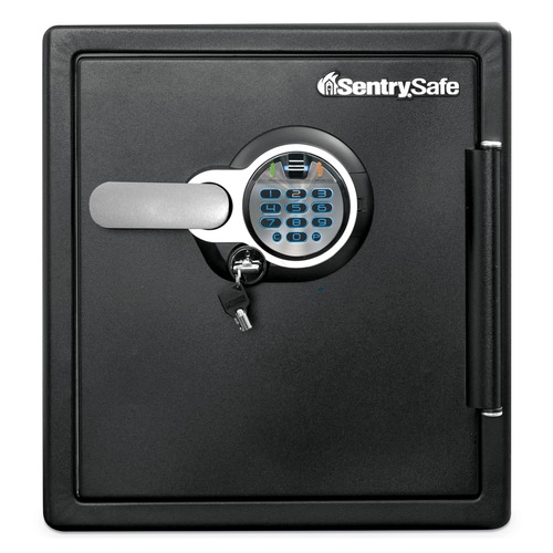 SentrySafe SFW123BSC 16.3 in. x 19.3 in. x 17.8 in. 1.23 cu. ft. Fire-Safe with Biometric and Keypad Access - Black image number 0