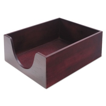 DESK ACCESSORIES AND OFFICE ORGANIZERS | Carver CW08213 10.13 in. x 12.63 in. x 5 in. 1 Section, Double-Deep Hardwood Stackable Desk Trays - Letter, Mahogany