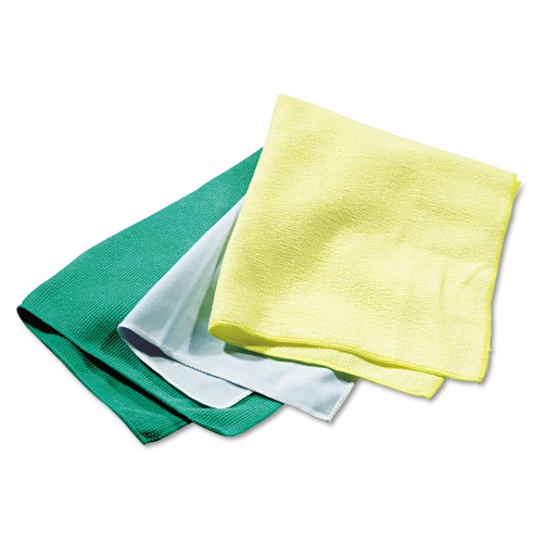 Rubbermaid Commercial FGQ61000YL00 16 in. x 16 in. Microfiber Reusable Cleaning Cloths - Yellow (12-Piece/Carton) image number 0
