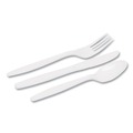 Dixie CM168 Plastic Tray with Forks, Knives, and Spoons - White (168/Box) image number 1