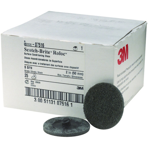 Grinding Sanding Polishing Accessories | 3M 7516 Scotch-Brite Roloc Surface Conditioning Disc Gray 2 in. Super Fine (25-Pack) image number 0
