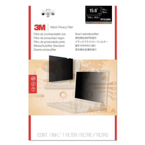 Office Furniture Accessories | 3M PF140W9E 16:9 Touch Compatible Blackout Privacy Filter for 14 in. Widescreen LCD - Black image number 0