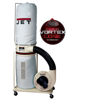 JET DC-1200VX-BK3 Vortex 230V/460V 2HP Three-Phase Dust Collector with 30-Micron Bag Filter Kit