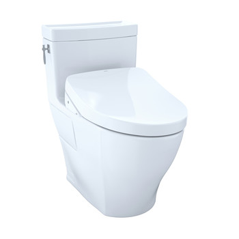 TOTO MW6263046CEFGA#01 WASHLETplus Aimes 1-Piece Elongated 1.28 GPF Toilet with Auto Flush S500e Bidet Seat (Cotton White)