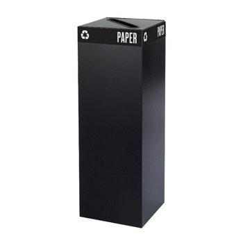 Safco 2984BL 15.25 in. x 15.25 in. x 44 in. 42 Gallon Public Square Paper-Recycling Container - Black