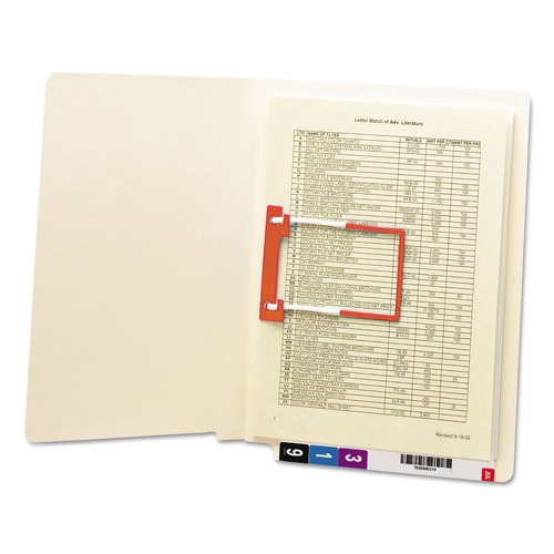 Smead 34112 Heavyweight Manila Reinforced End Tab Folders With U-Clip, Straight Tab, Letter Size, 50/box image number 0
