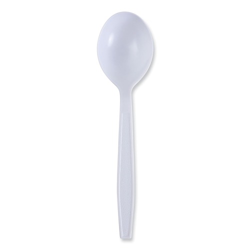 Cutlery | Boardwalk BWKSSHWPPWIW Wrapped Heavyweight Polypropylene Soup Spoons - White (1000/Carton) image number 0