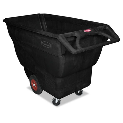 New Arrivals | Rubbermaid Commercial FG101300BLA Rectangular Structural Foam 1000 lbs. Capacity Tilt Truck - Black image number 0