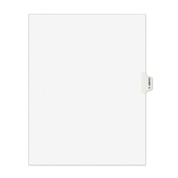 Avery 01375 Avery-Style Exhibit E, Letter Preprinted Legal Side Tab Divider - White (25-Piece/Pack)