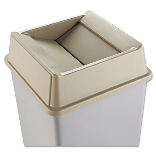 Waste Cans | Rubbermaid Commercial FG266400BEIG 20.13 in. Plastic Untouchable Square Swing Top Lid - Beige image number 0