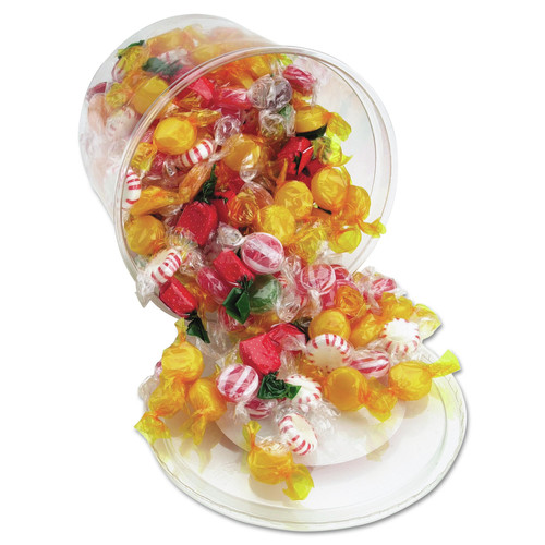 Office Snax 70009 Fancy Assorted Hard Candy, Individually Wrapped, 2 Lb Resealable Plastic Tub image number 0