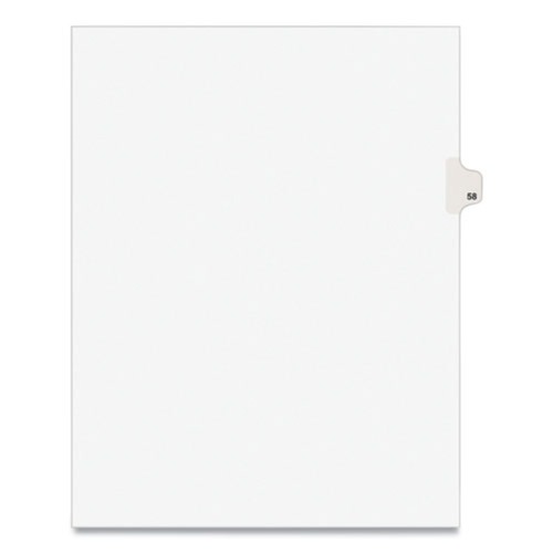 test | Avery 01058 11 in. x 8.5 in. 10-Tab 58 Tab Titles Avery Style Preprinted Legal Exhibit Side Tab Index Dividers - White (25-Piece/Pack) image number 0