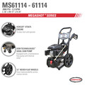 Simpson MS61114-S MegaShot Series 2800 PSI Kohler Engine 2.3 GPM Axial Cam Pump Cold Water Premium Residential Gas Pressure Washer image number 8