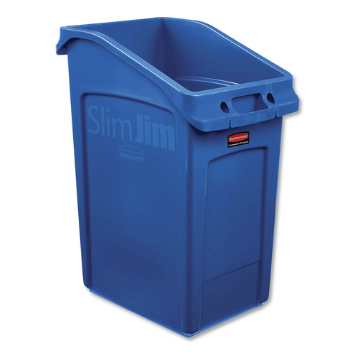 Waste Cans | Rubbermaid Commercial 2026725 Slim Jim 23-Gallon Polyethylene Under-Counter Container - Blue image number 0