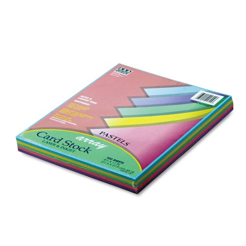 Cover & Cardstock | Pacon P101315 Array 65 lbs. 8.5 in. x 11 in. Card Stock - Assorted Pastel Colors (100 Sheets/Pack) image number 0