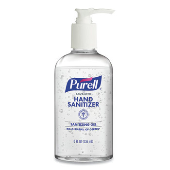 PURELL 4040-12-S 8 oz. Pump Bottle Refreshing Scent Advanced Gel Hand Sanitizer (12/Carton)