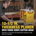 Dewalt DW734 120V 15 Amp Brushed 12-1/2 in. Corded Thickness Planer with Three Knife Cutter-Head image number 5