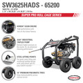 Simpson 65200 Super Pro 3600 PSI 2.5 GPM Direct Drive Small Roll Cage Professional Gas Pressure Washer with AAA Pump image number 13