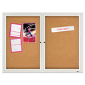 Quartet 2124 Enclosed Cork Bulletin Board, Cork/fiberboard, 48-in X 36-in, Silver Aluminum Frame image number 2
