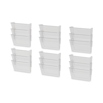 Storex 70245U06C 3-Pocket 13 in. x 14 in. Letter Wall File - Clear (3/Pack)