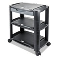Alera ALEU3N1BL 3-In-1 21.63 in. x 13.75 in. x 24.75 in. Storage Cart and Stand - Black/Gray image number 3