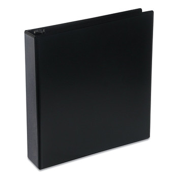 Universal UNV20731 Deluxe 2 in. Capacity 11 in. x 8.5 in. Round 3-Ring View Binder - Black