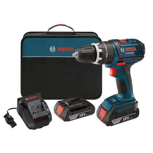 Factory Reconditioned Bosch HDS181-02-RT 18V Lithium-Ion Compact Tough 1/2 in. Cordless Hammer Drill Driver Kit with (2) 2 Ah SlimPack HC Batteries image number 0