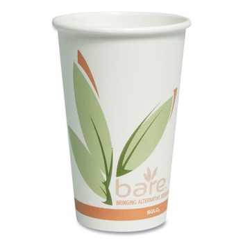 Dart 316RC-J8484 Bare by Solo Eco-Forward 16 oz. Recycled Content PCF Paper Hot Cups (1000/Carton)