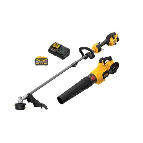 Dewalt DCKO266X1 | 60V MAX FLEXVOLT Brushless Lithium-Ion 17" Cordless Attachment Capable String Trimmer and Blower Combo Kit (9 Ah) | DeWalt 60 V MAX