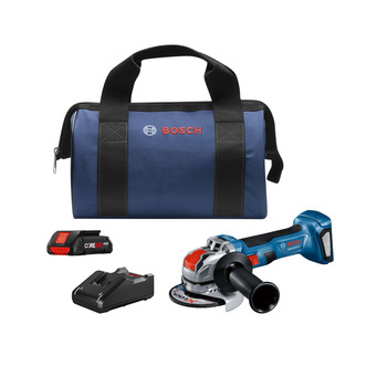 ANGLE GRINDERS | Bosch GWX18V-8B15 18V Brushless Lithium-Ion 4-1/2 in. Cordless X-LOCK Angle Grinder with Slide Switch Kit (4 Ah)