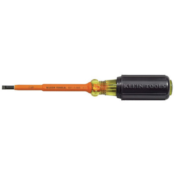Klein Tools 601-4-INS 3/16 in. Cabinet 4 in. Insulated Screwdriver