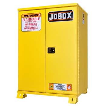 PRODUCTS | JOBOX 1-857990 45 Gallon Heavy-Duty Self-Closing Safety Cabinet (Yellow)