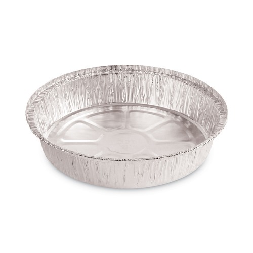 Food Service | Boardwalk BWKROUND9 9 in. Round Aluminum To-Go Containers (500-Piece/Carton) image number 0