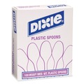 Dixie SM207 Heavy Mediumweight Plastic Cutlery Soup Spoon - White (100-Piece/Box) image number 1
