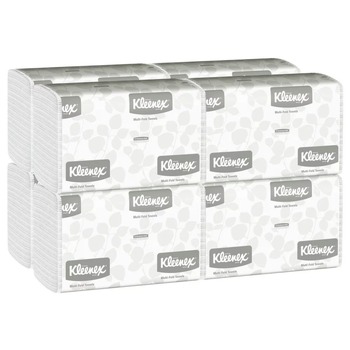 Kleenex 02046 Convenience 9.2 in. x 9.4 in. Multi-Fold Paper Towels - White (8 Packs/Carton, 150/Pack)