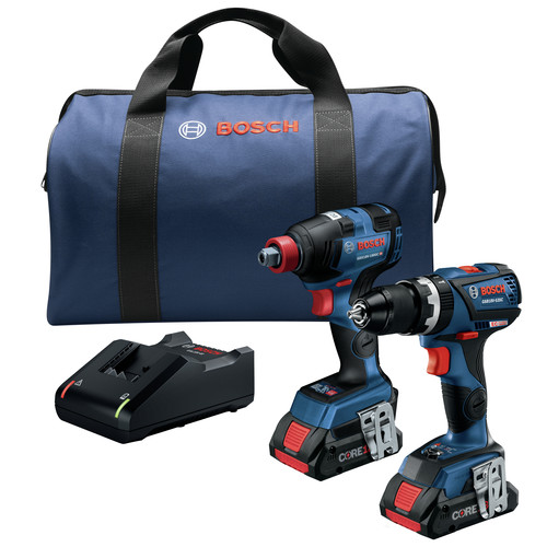 Factory Reconditioned Bosch GXL18V-251B25-RT 18V Lithium-Ion Brushless Freak 1/4 in. and 1/2 in. 2-in-1 Bit/Socket Impact Driver / 1/2 in. Hammer Drill Driver Combo Kit (4 Ah) image number 0
